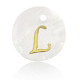 Schelp hanger 15mm letter L Gold-white